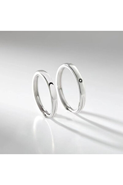Choice resizable qd178 New Simple Couple Rings Silver Color Sun Moon Adjustab...