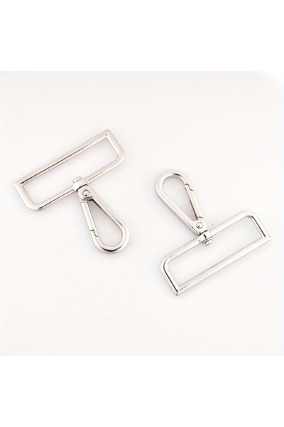 TELUNSI 50mm Silver 5pcs Metal Snap Hooks Clasps Strap Buckles Lobste Clip Ho...