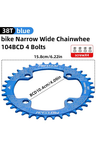 Choice 38T MOTSUV 104BCD Bicycle Round Shape Narrow Wide Chainwheel 32T/34T/3...