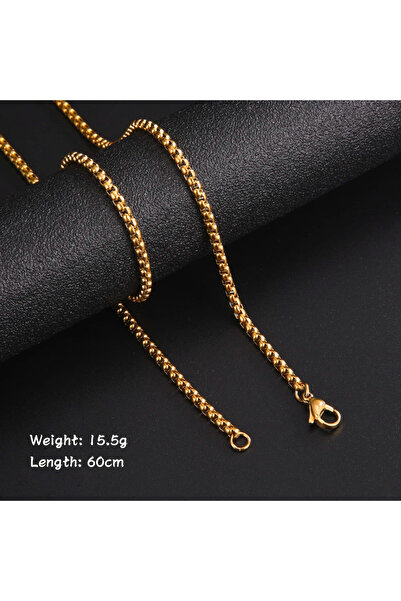 Choice Box Chain Gold 60cm Skyrim Fashion 60cm Long Box Chain Necklace Men St...