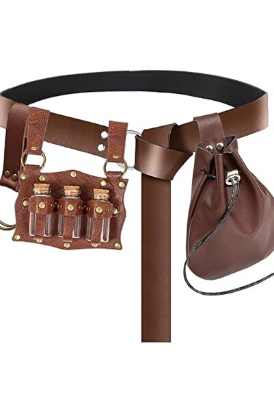 Choice1 StyleH 7PCS Medieval belt, glass magic bottle with bottle cover, copp...