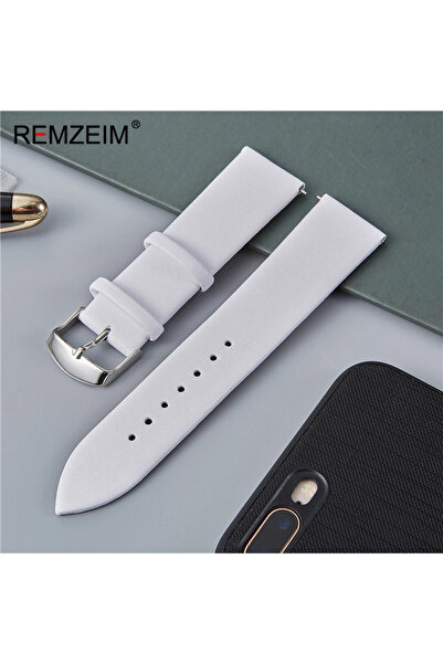 Choice 18mm White Soft Ultra-thin Leather Watch Strap 16mm 18mm 20mm 22mm Whi...