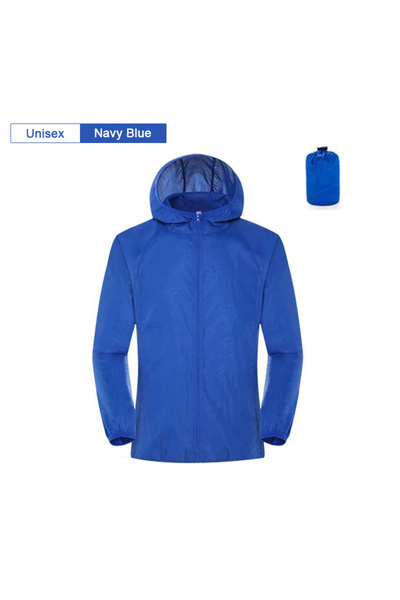 Choice M Unisex-navy Blue Camping Waterproof Jacket Men Women Windbreaker Men...