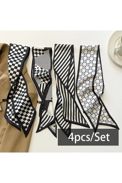 Choice5 1 4pcs/set Series Satin Scarf Women Cloth Hair Bands Headdress Access...