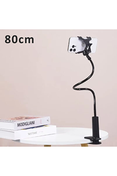 Choice 80cm Black 360 Clip Mobile Phone Holder Stand Portable Flexible Lazy B...