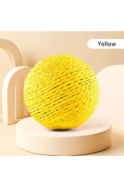 Choice5 8cm YELLOW 8-10CM Interactive Sisal Cat Scratching Ball Toy For Kitte...