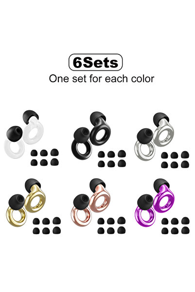 Choice 6sets Reusable High-Fidelity Ear Plugs - 8 Ear Tips in XS/S/M/L - Conc...