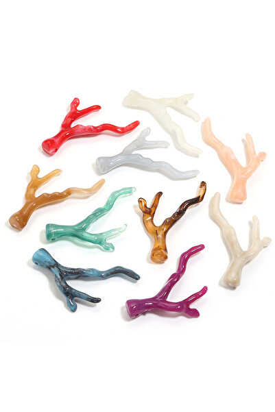 Choice6 Mixed 20pcs/lot Imitation Coral Acrylic Beads Colorful Tree Branch Sh...