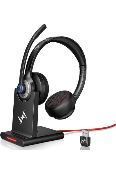 Choice1 black JIAMQISHI EH02P Wireless Headset with AI Noise Cancelling Micro...