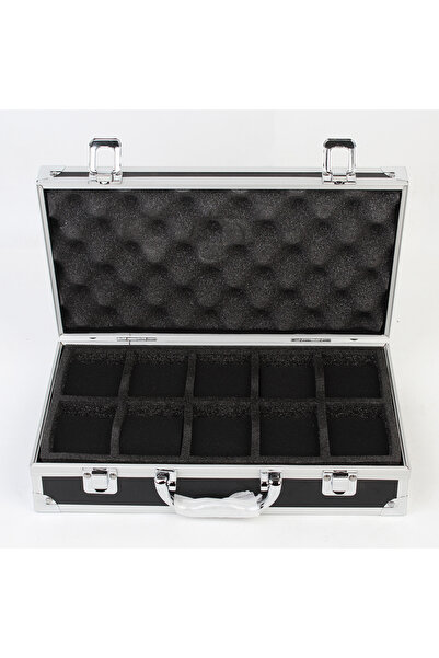 Choice 10 slots black 10/12/18 Grid Aluminum Alloy Black Watch Storage Box Je...