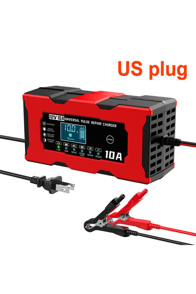 Choice1 US plug 12V 10A Car Battery Charger Pulse Repair Smart Charger For Li...