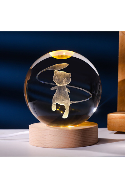 Choice16 Mew Pokemon 6cm 3D Crystal Ball Gengar Pikachu Rayquaza Planet Night...