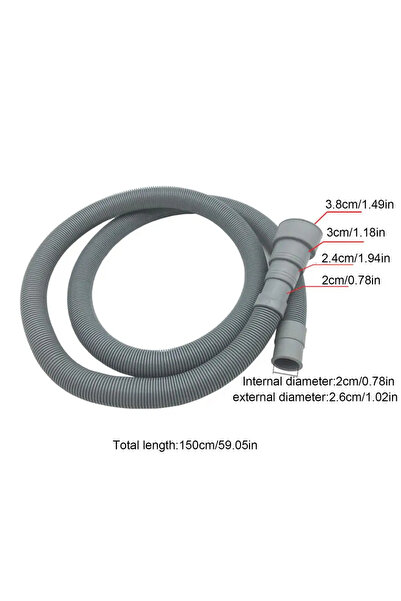 choice2 150CM 59Inch Universal Washing Machine Drain Hose Kit 10Ft Multi Diam...