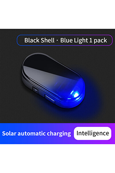 choice2 Black shell-blue Car Fake Security Light Solar Powered Simulated Dumm...