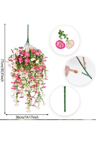 Choice21 pink white-1pcs 1/10PCS Artificial Morning Glory Hanging Flowers Fak...