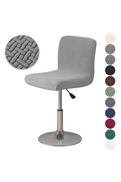 Choice Gray Cover Stretch Bar Chair Cover Jacquard Bar Stool Seat Covers Slip...