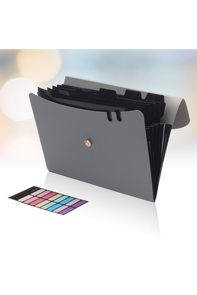 Choice3 Grey Expanding File Folders, A4 Size Accordion File Organizer, 7 Pock...