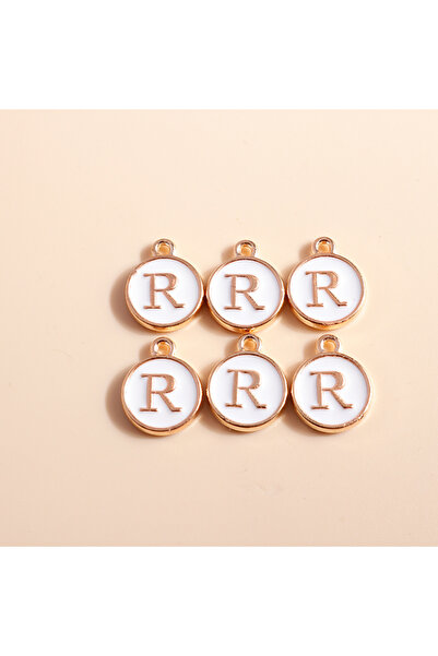 Choice WHITE R 10pcs Cute Mini White Alphabet 26 Letters Charms Pendants for ...