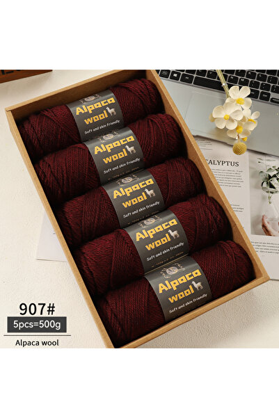 Choice 907 Deep Red Flower 500g Alpaca Wool 245 Chunky Knitting Yarn Multi-Co...