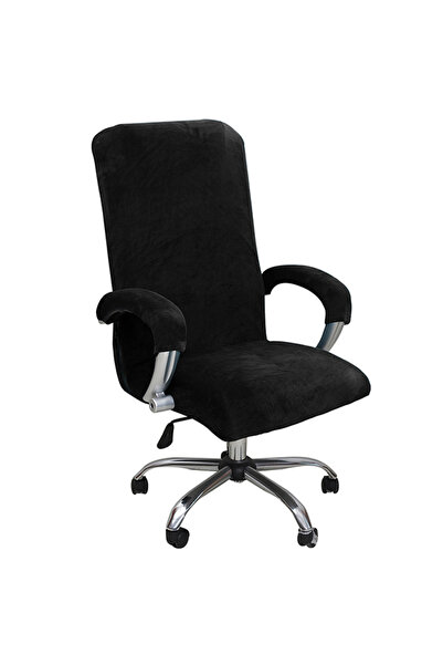 Choice XLwith armrest cover Black 1Set Velvet Elastic Chair Cover Thickened I...