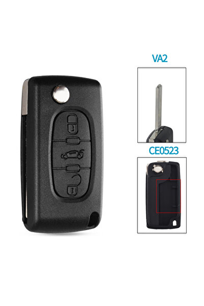 Choice9 مفتاح سيارة 3 أزرار VA2 CE0523 KEYYOU لسيارات بيجو 207 307 308 407 60...