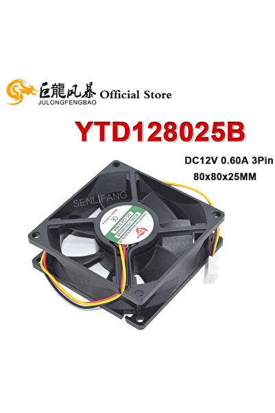 Choice New For YINGTIAN 80*80*25MM YTD128025B 8CM 0.60A 3Lines DC12V Square C...