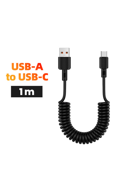 Choice USB A to C 1M 66W Fast Charging Car Spring Telescopic USB Type C Cable...