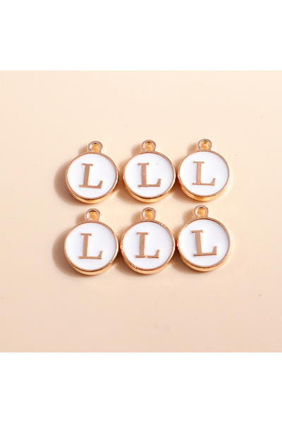 Choice WHITE L 10pcs Cute Mini White Alphabet 26 Letters Charms Pendants for ...
