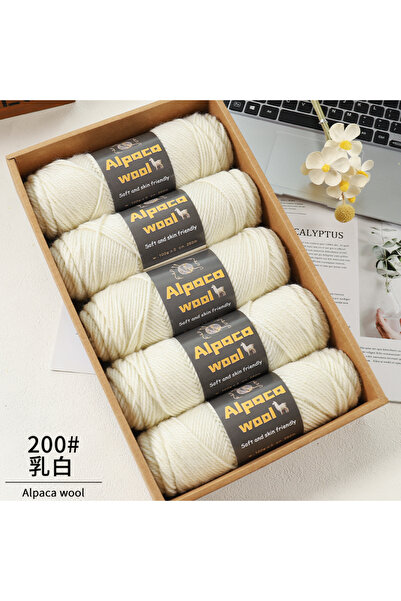 Choice 200 Milky White 500g Alpaca Wool 245 Chunky Knitting Yarn Multi-Color ...