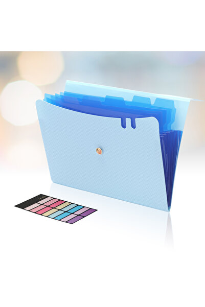Choice6 Blue Expanding File Folders, A4 Size Accordion File Organizer, 7 Pock...
