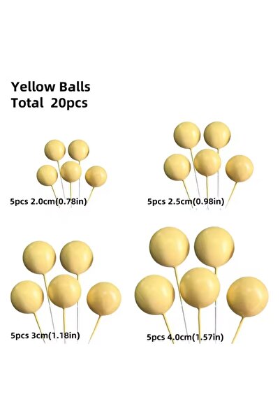 Choice 20PCS Yellow 20 Pcs Ball Cake Topper Decorations Mini Balloons Cake To...
