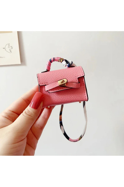Choice Pink Mini Charm Headphone microfiber leather Bag For Airpods 4 Pro 2 3...