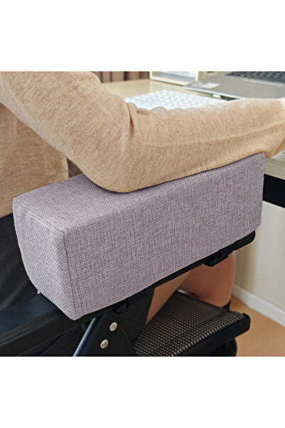 Choice 1pc Light Grey 1pc Cotton Linen Foam Elbow Pillow Chair Armrest Pads S...