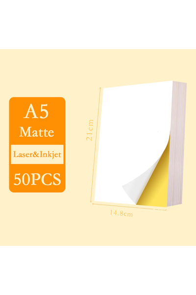 choice2 A5 Matty 50PCS A4/A5 20/50pcs White Self-Adhesive Paper Sticker Matte...