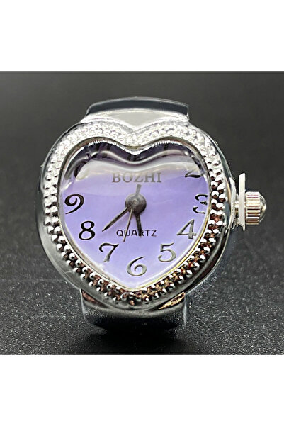 Choice PURPLE Heart Finger Watch Mini Stainless Steel Italian Charm Link Ring...