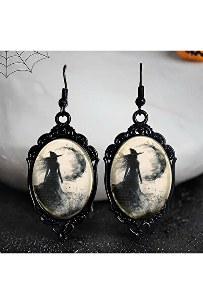 Choice 2 Black Dandelion Elf Fairy Asymmetric Earrings For Women Gothic Oval ...
