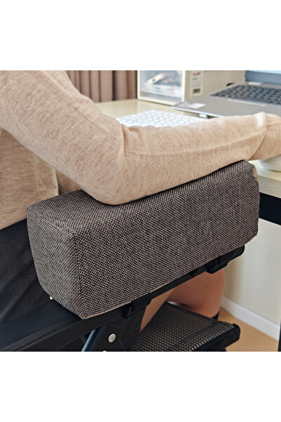 Choice3 1pc DARK GRAY 1pc Cotton Linen Foam Elbow Pillow Chair Armrest Pads S...