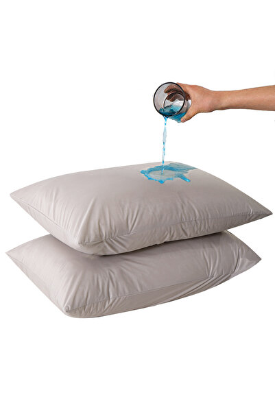 Choice 50x66cm light grey 2pcs Waterproof Pillow Protector, Zippered Pillow E...