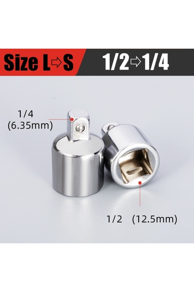 Choice3 1-2 to 1-4 1/2,1/4,3/8 Ratchets Wrench Socket Adapter Converter Trans...