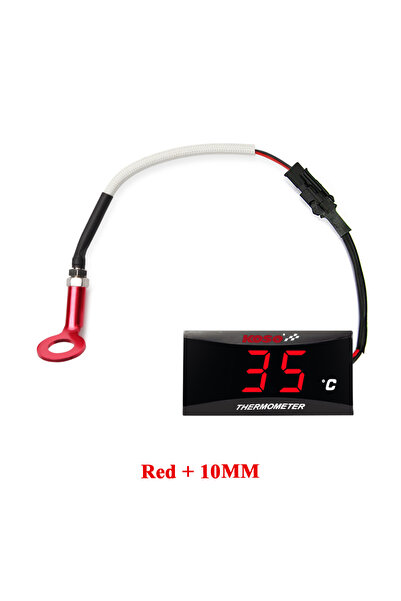 Choice8 red-10MM KOSO cylinder head temperature gauge Motorcycle LCD Digital ...