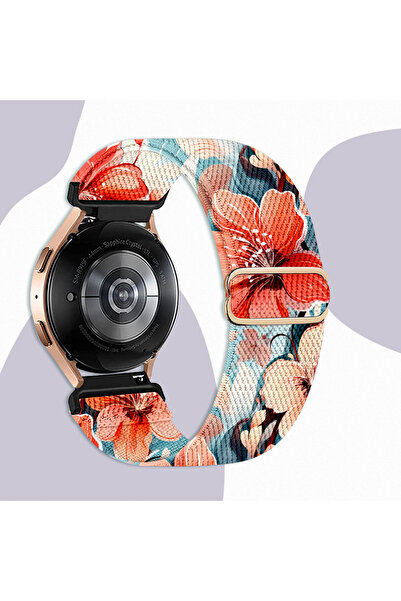 Choice9 20mm Blue red Floral Nylon Band Compatible with Watch，Adjustable Stre...