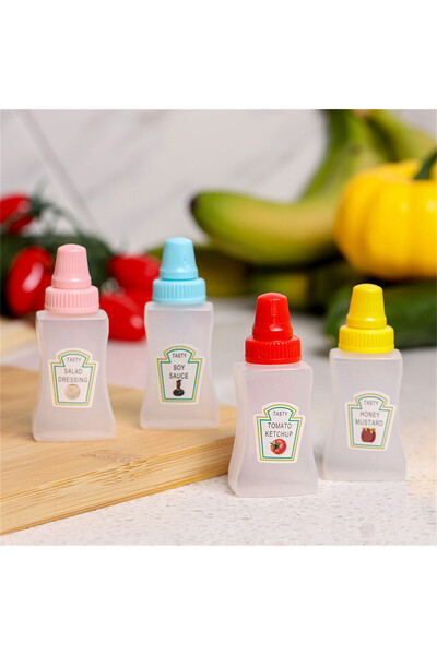 choice2 4PCS 4pcs Mini Condiment Bottles Portable Seasoning Storage Container...