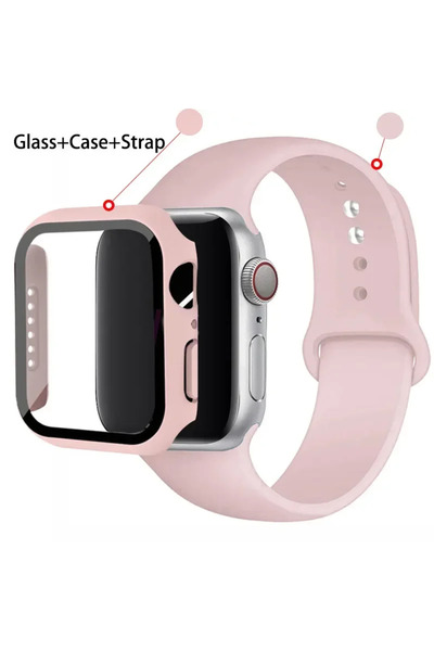 Choice 40mm series 654 se 19 pink sand Sport band+Glass+Case For Watch bands ...