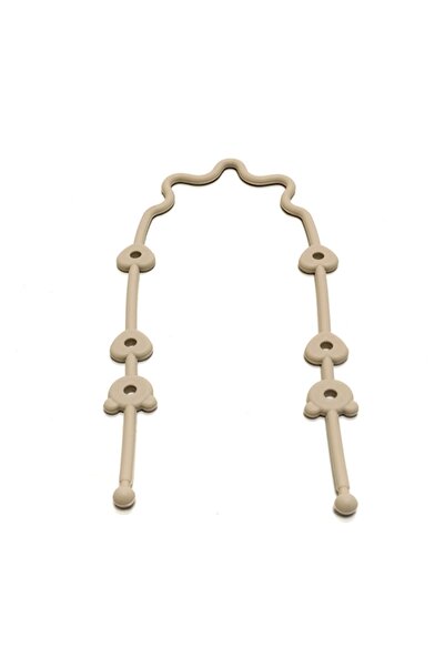 Choice3 Beige Baby Pacifier Chain with Safety Straps Silicone Holder Stroller...