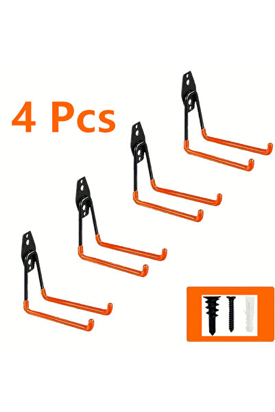 Choice 4Pcs-Orange 4/12 Heavy-Duty Metal Hooks for Wall Mounting, Garage Stor...