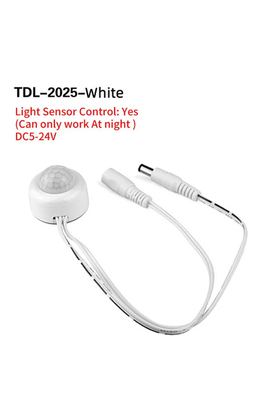 Choice TDL-2025-White PIR Motion Sensor for DC 5V-24V LED Strip/LED Bar Human...