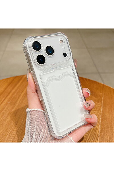Choice32 iPhone17 Pro Silicon Clear Card Slot Shockproof TPU Phone Case For i...
