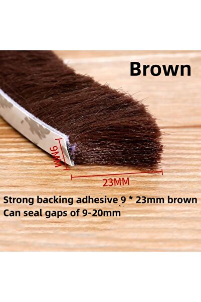 Choice33 10M 9x23 Brown Self-adhesive Bristles Wool Pile Weatherstrip Door Wi...