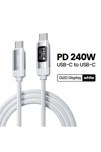 Choice9 toocki 1m 1PCS White Toocki 240W USB C Cbale Fast Charging OLED Digit...