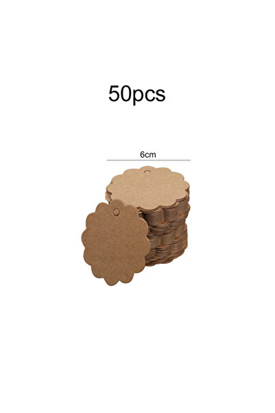 Choice5 50PCS BROWN 50/100pcs Lace Round Blank Card Gift Tags Kraft Paper Pri...